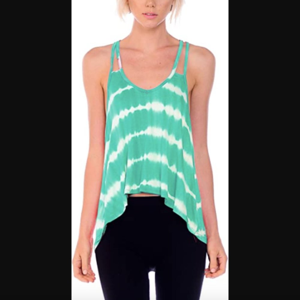 Double Spaghetti Strap Tie Dye Tank Top